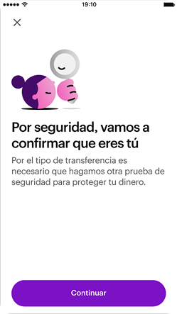 Por seguridad, vamos a confirmar tu identidad