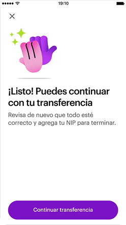 Límite. Puedes continuar con la transferencia